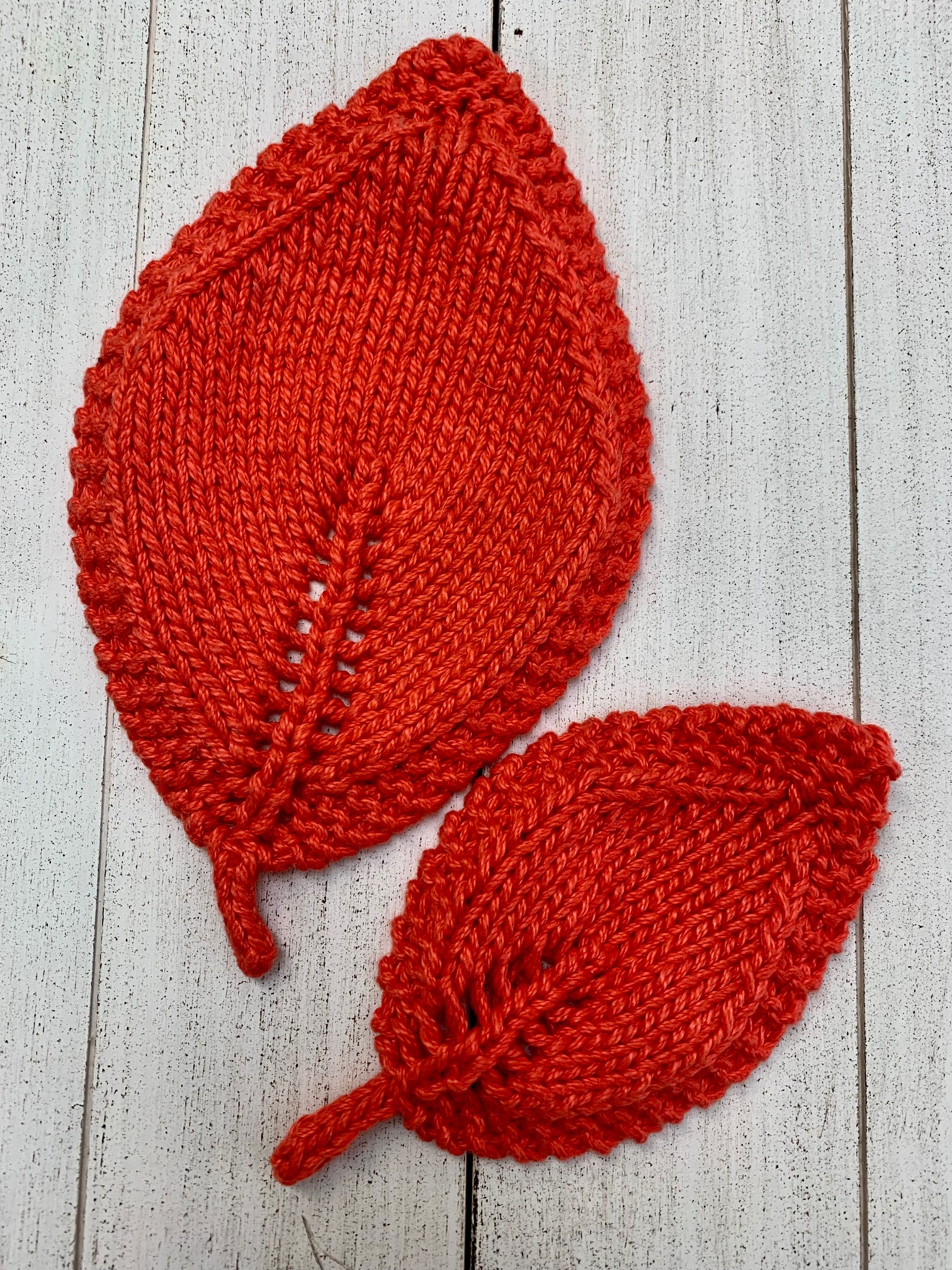 knitted dishcloth leaf